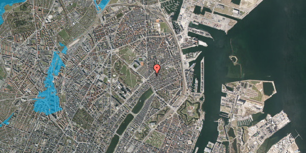 Oversvømmelsesrisiko fra vandløb på Odensegade 11, 4. th, 2100 København Ø