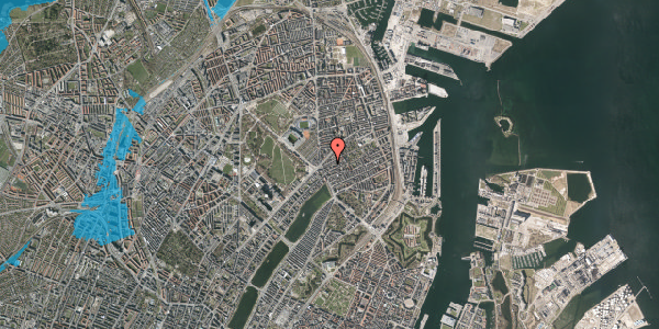 Oversvømmelsesrisiko fra vandløb på Odensegade 12, 5. th, 2100 København Ø