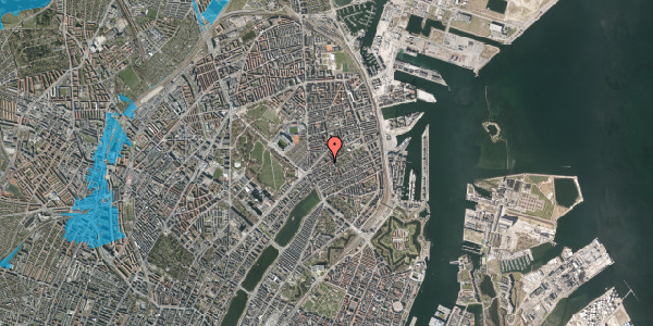 Oversvømmelsesrisiko fra vandløb på Odensegade 19, 2. tv, 2100 København Ø