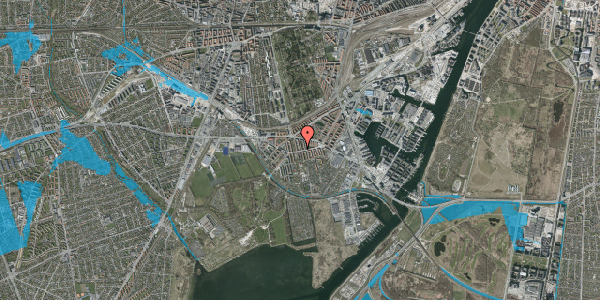 Oversvømmelsesrisiko fra vandløb på Offenbachsvej 19, 2. mf, 2450 København SV