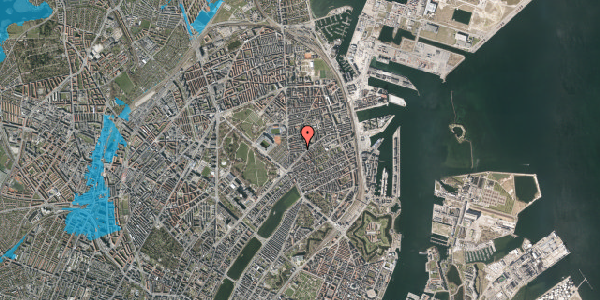 Oversvømmelsesrisiko fra vandløb på J.E. Ohlsens Gade 13, 4. tv, 2100 København Ø