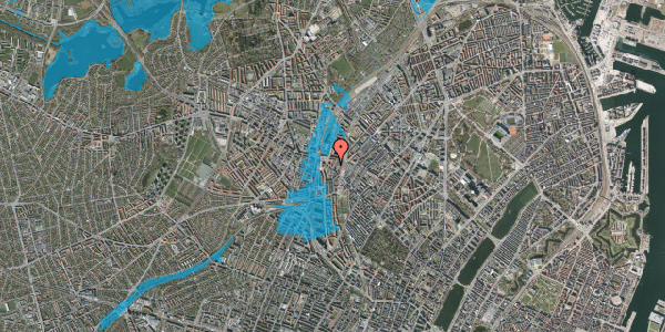 Oversvømmelsesrisiko fra vandløb på Ole Jørgensens Gade 1, 1. , 2200 København N