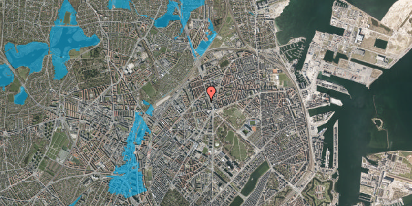 Oversvømmelsesrisiko fra vandløb på Oliemøllegade 12, 2. 9, 2100 København Ø