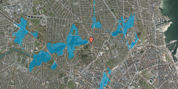 Oversvømmelsesrisiko fra vandløb på Orgelbyggervej 8, 2400 København NV