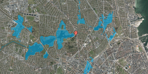 Oversvømmelsesrisiko fra vandløb på Orgelbyggervej 14, 2400 København NV