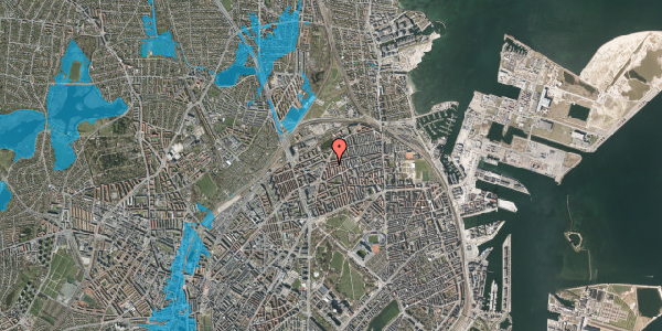 Oversvømmelsesrisiko fra vandløb på Otto Mallings Gade 12, 4. tv, 2100 København Ø