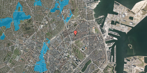 Oversvømmelsesrisiko fra vandløb på Ourøgade 10, 4. tv, 2100 København Ø