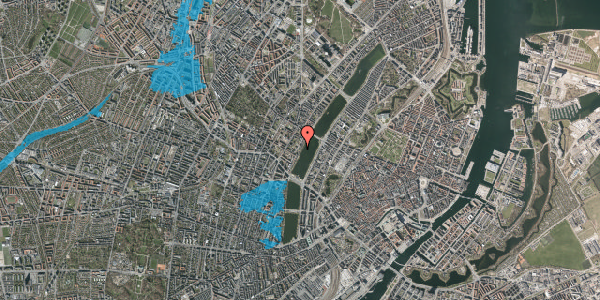 Oversvømmelsesrisiko fra vandløb på Peblinge Dossering 26B, 1. tv, 2200 København N