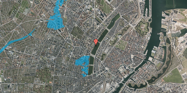 Oversvømmelsesrisiko fra vandløb på Peblinge Dossering 28, st. tv, 2200 København N