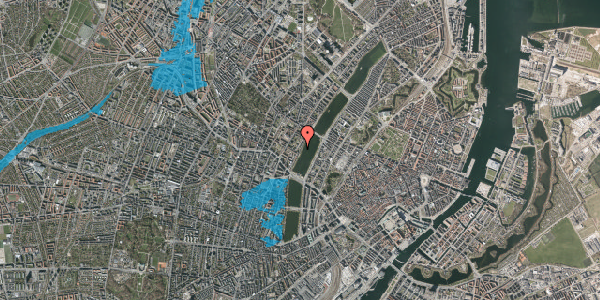 Oversvømmelsesrisiko fra vandløb på Peblinge Dossering 30, 2. th, 2200 København N