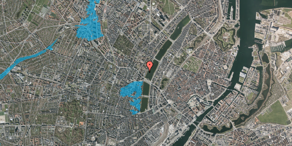 Oversvømmelsesrisiko fra vandløb på Peblinge Dossering 50, 1. th, 2200 København N