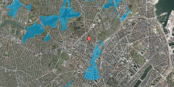 Oversvømmelsesrisiko fra vandløb på Perlestikkervej 9, 5. th, 2400 København NV