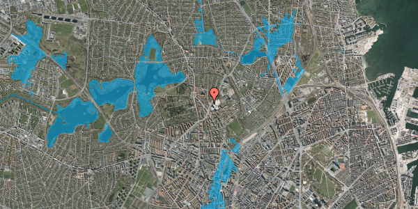 Oversvømmelsesrisiko fra vandløb på Peter Rørdams Vej 4, 2400 København NV