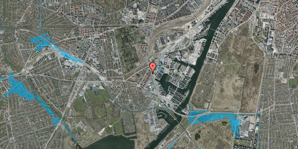 Oversvømmelsesrisiko fra vandløb på Peter Sabroes Gade 30, 2. th, 2450 København SV