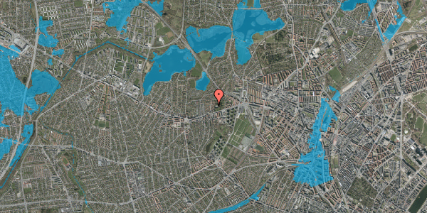 Oversvømmelsesrisiko fra vandløb på Pilevangen 6, 2700 Brønshøj