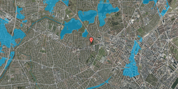Oversvømmelsesrisiko fra vandløb på Pilevangen 11, 2700 Brønshøj