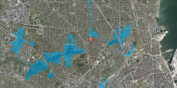 Oversvømmelsesrisiko fra vandløb på Pragtstjernevej 14, 1. , 2400 København NV