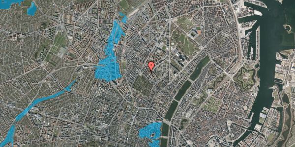 Oversvømmelsesrisiko fra vandløb på Prinsesse Charlottes Gade 22, 2. th, 2200 København N