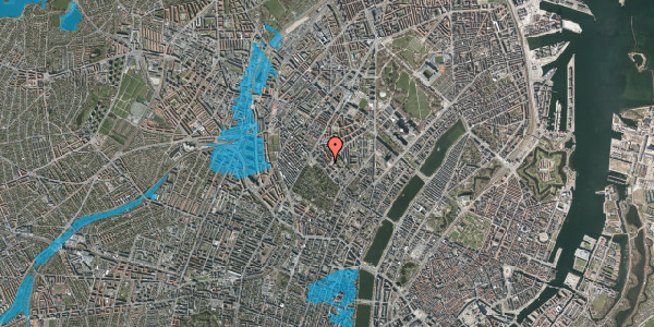 Oversvømmelsesrisiko fra vandløb på Prinsesse Charlottes Gade 23, 4. tv, 2200 København N