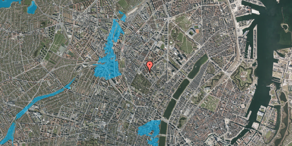 Oversvømmelsesrisiko fra vandløb på Prinsesse Charlottes Gade 25, 1. th, 2200 København N