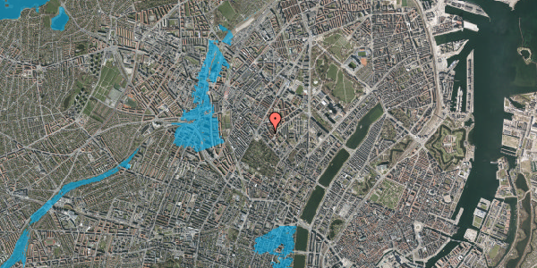 Oversvømmelsesrisiko fra vandløb på Prinsesse Charlottes Gade 26A, 4. tv, 2200 København N
