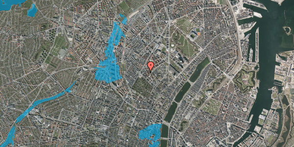 Oversvømmelsesrisiko fra vandløb på Prinsesse Charlottes Gade 26B, 2. tv, 2200 København N