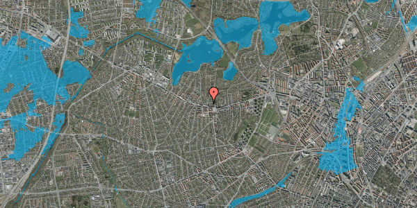 Oversvømmelsesrisiko fra vandløb på Præstegårds Allé 7, kl. , 2700 Brønshøj