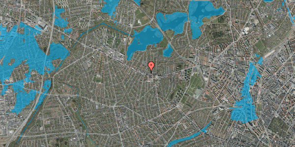 Oversvømmelsesrisiko fra vandløb på Præstegårds Allé 23B, 2700 Brønshøj