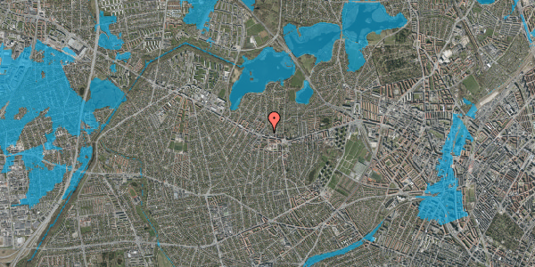 Oversvømmelsesrisiko fra vandløb på Præstegårds Allé 23, st. th, 2700 Brønshøj