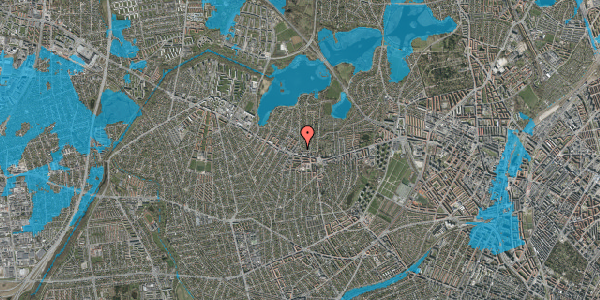 Oversvømmelsesrisiko fra vandløb på Præstegårds Allé 25, 2700 Brønshøj