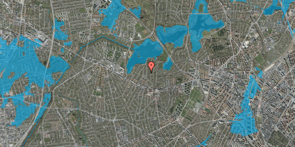 Oversvømmelsesrisiko fra vandløb på Præstegårds Allé 42, 2700 Brønshøj