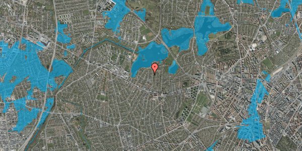 Oversvømmelsesrisiko fra vandløb på Præstegårds Allé 55A, 2700 Brønshøj
