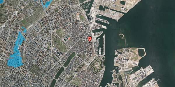 Oversvømmelsesrisiko fra vandløb på Præstøgade 11, 1. tv, 2100 København Ø