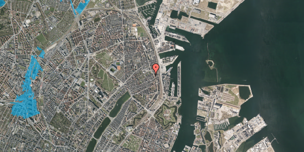 Oversvømmelsesrisiko fra vandløb på Præstøgade 15, 3. , 2100 København Ø
