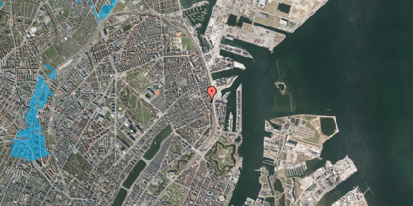 Oversvømmelsesrisiko fra vandløb på Præstøgade 18, 2. th, 2100 København Ø