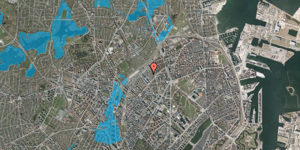Oversvømmelsesrisiko fra vandløb på Ragnhildgade 28, 2. tv, 2100 København Ø