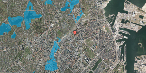 Oversvømmelsesrisiko fra vandløb på Ragnhildgade 42, 2. th, 2100 København Ø