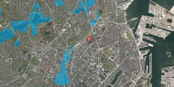 Oversvømmelsesrisiko fra vandløb på Ragnhildgade 54, st. th, 2100 København Ø