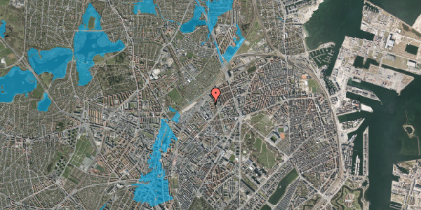 Oversvømmelsesrisiko fra vandløb på Ragnhildgade 60, 3. mf, 2100 København Ø