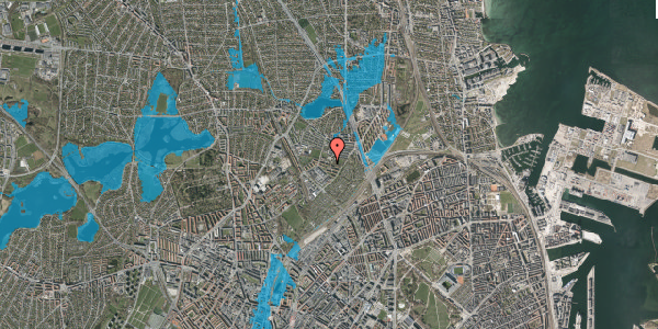 Oversvømmelsesrisiko fra vandløb på Ramløsevej 17, st. th, 2100 København Ø