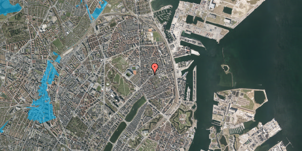 Oversvømmelsesrisiko fra vandløb på Randersgade 2, 4. th, 2100 København Ø