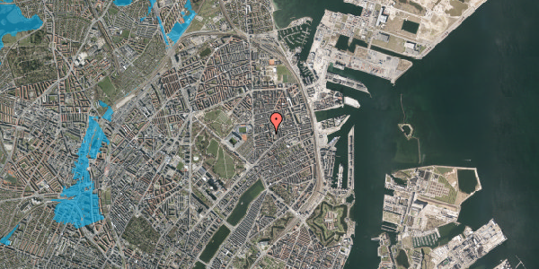 Oversvømmelsesrisiko fra vandløb på Randersgade 19, 4. tv, 2100 København Ø