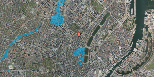 Oversvømmelsesrisiko fra vandløb på Rantzausgade 19B, 1. th, 2200 København N