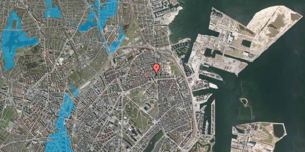 Oversvømmelsesrisiko fra vandløb på Reersøgade 10, 4. th, 2100 København Ø