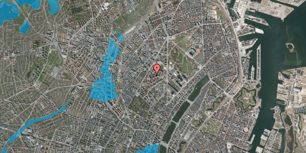 Oversvømmelsesrisiko fra vandløb på Refsnæsgade 50, st. 2, 2200 København N