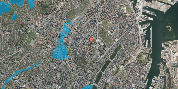 Oversvømmelsesrisiko fra vandløb på Refsnæsgade 54, 2. 1, 2200 København N
