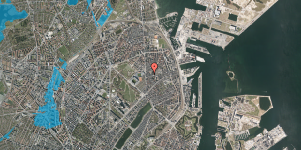 Oversvømmelsesrisiko fra vandløb på Ribegade 19, 2. th, 2100 København Ø