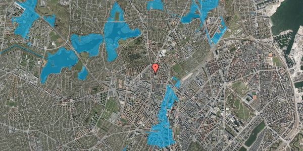 Oversvømmelsesrisiko fra vandløb på Ridefogedvej 2, 2. th, 2400 København NV