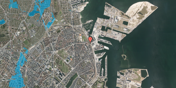 Oversvømmelsesrisiko fra vandløb på Ringkøbinggade 12, 4. th, 2100 København Ø
