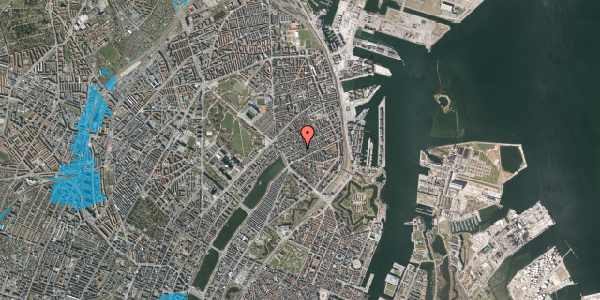 Oversvømmelsesrisiko fra vandløb på Ringstedgade 7, 1. tv, 2100 København Ø